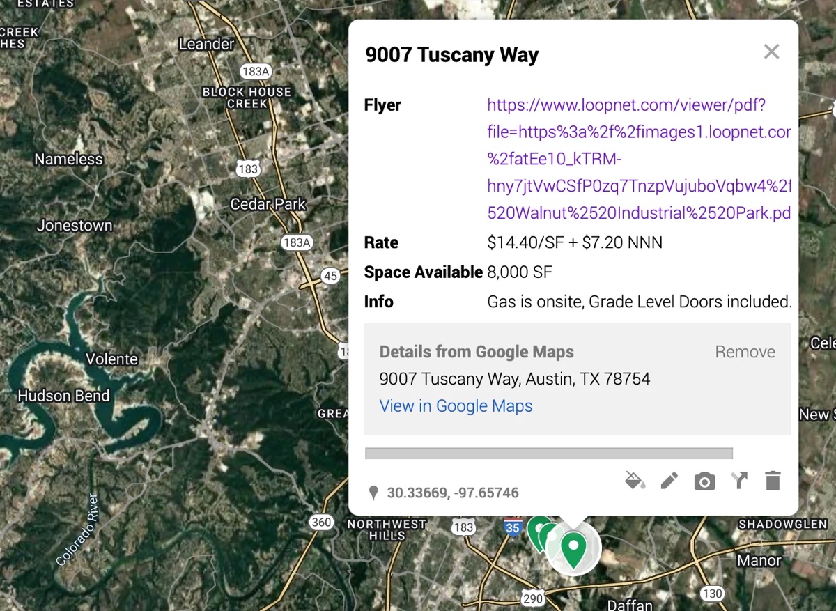 Example industrial site report we prepare for Austin warehouse tenants