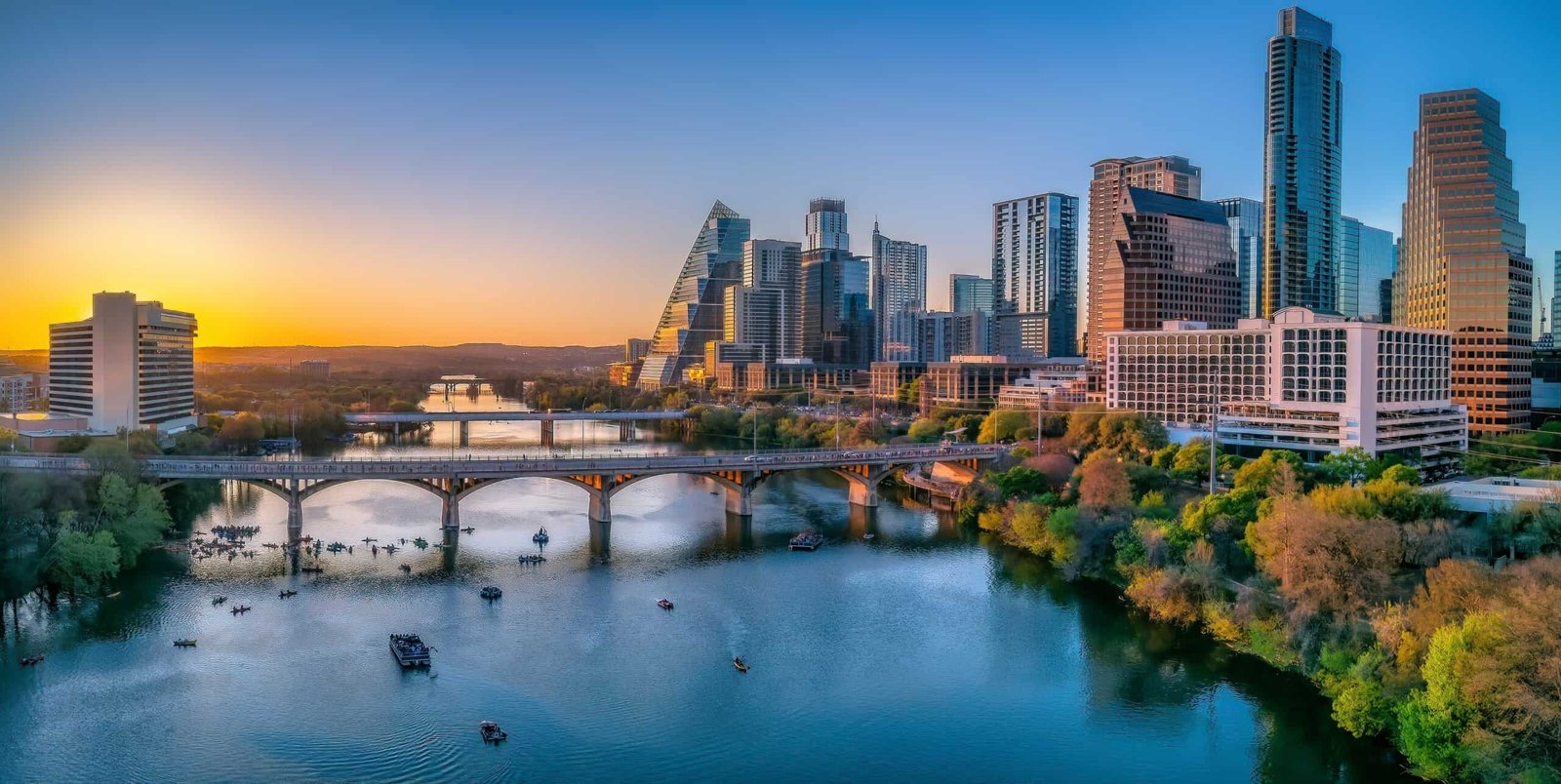 Downtown Austin skyline over Lady Bird Lake